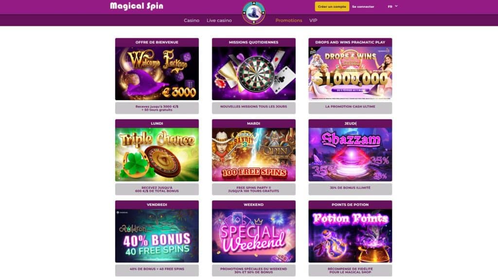 Promotion casino magical spin