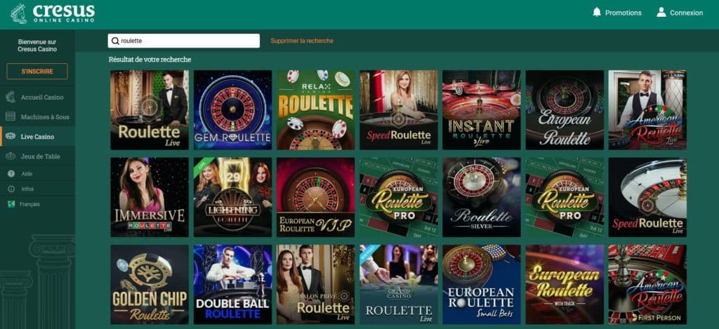 Roulette cresus casino