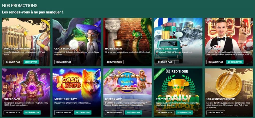 promotions bonus cresus casino