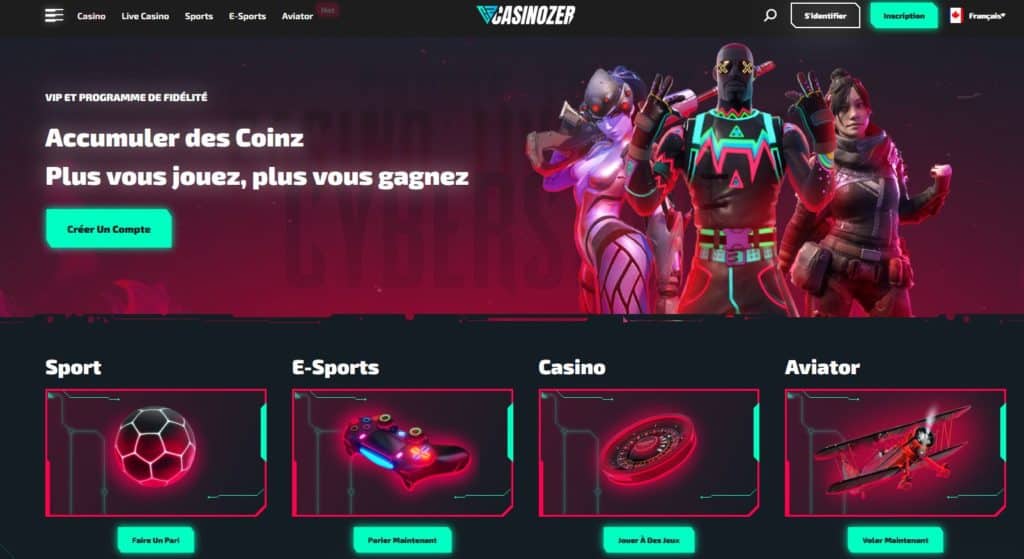 inscription casinozer